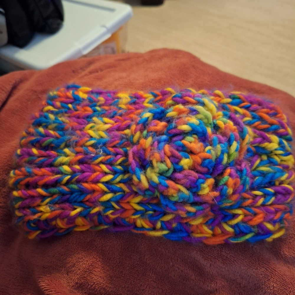 Handmade knit ear wrap warmer head band, Adult One size fits all
